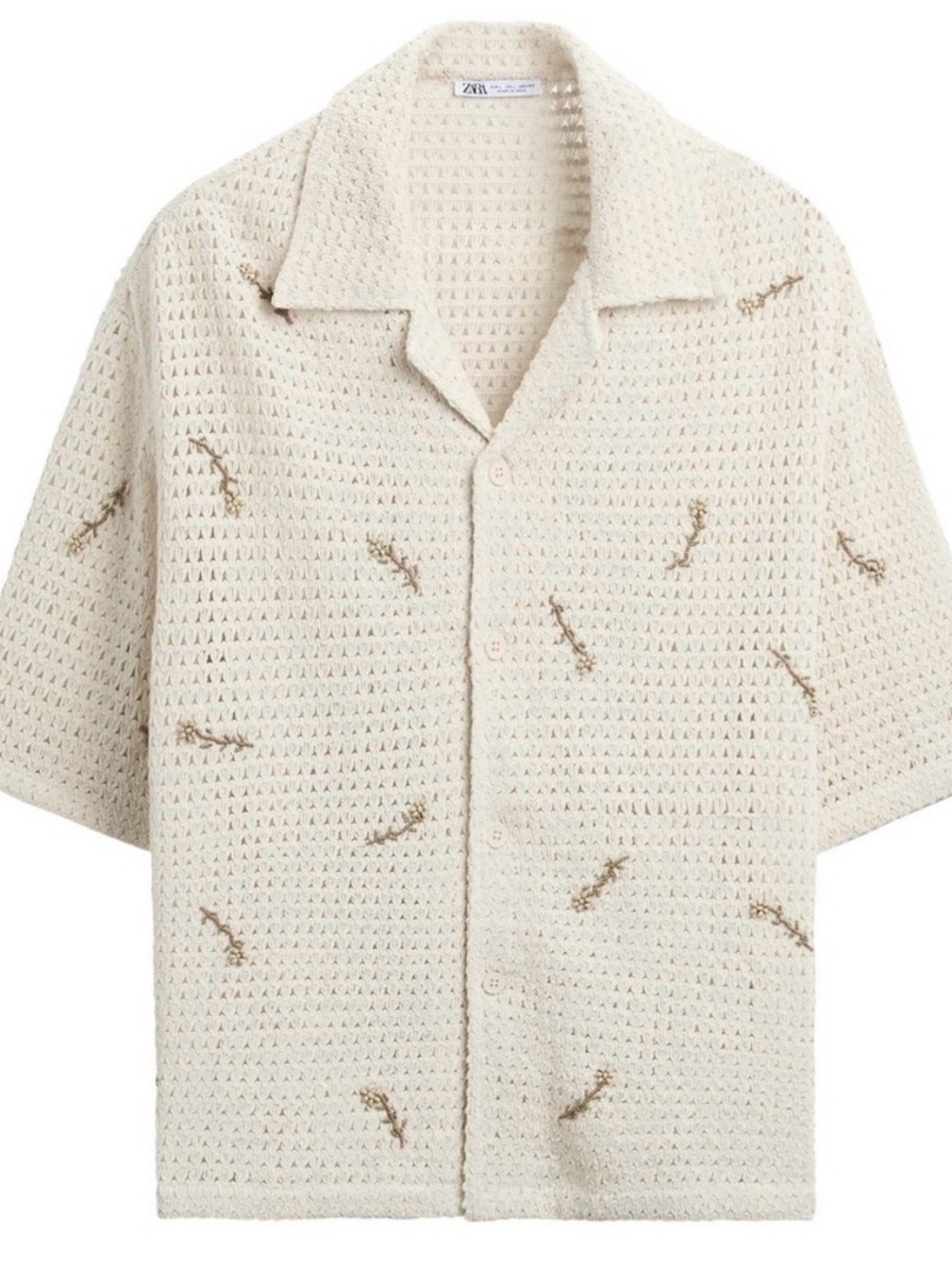 Zara Cream Crochet Shirt